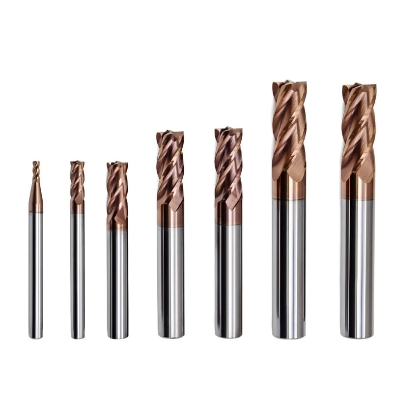 High Speed CNC Milling Corner Radius Cutters Roughing Router Bits Single Flute Cutter 2 Flutes Ball Nose HRC45 HRC55 HRC65 4 Flute Square Carbide End Mill