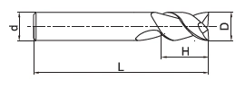 Aluminum End mill with straight shank