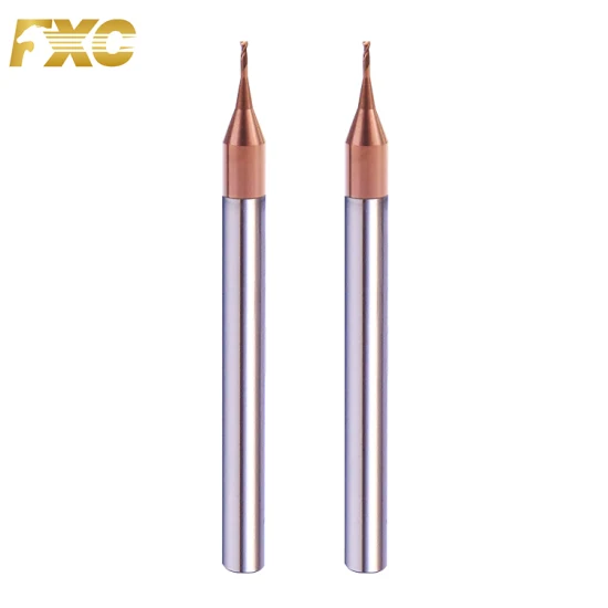 HRC55carbide Micro 0.8mm Long Neck End Mill 2 Flute for Steel Customized Tools
